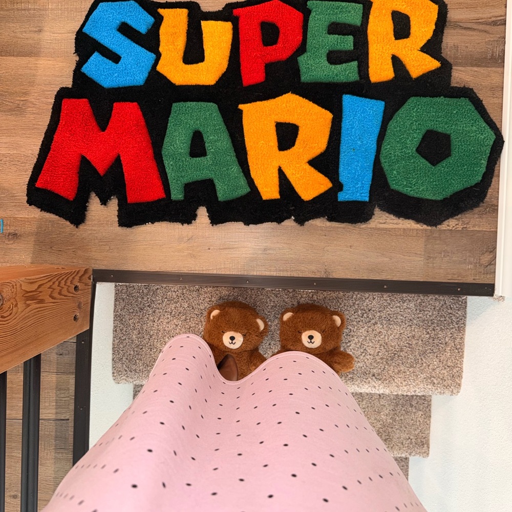 Super Mario Colorful Logo Rug